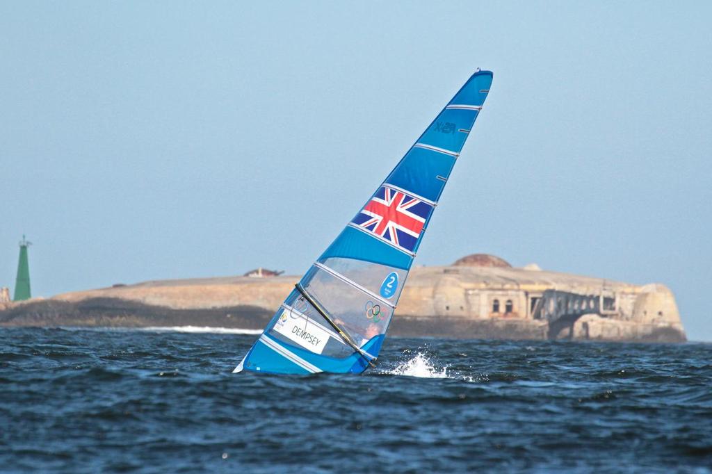 Day 7 - RS:X Mens August 14, 2016. Medal race. Nick Dempsey (GBR) Silver medalist © Richard Gladwell www.photosport.co.nz